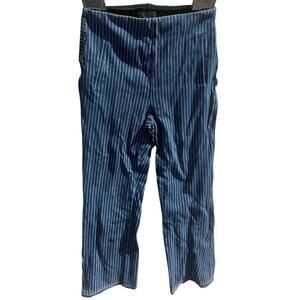 Lysse Womens Sz M pull on Straight Leg raw hem Denim blue Pants CONTROL TOP